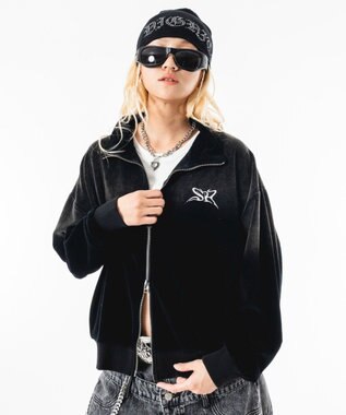 WEGO 【ユニセックス着用ITEM】ブリーチロゴベロアトラックジャケット ブラックその他