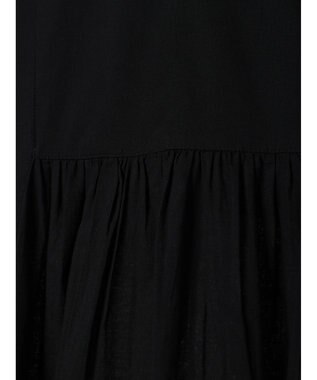 CRAFT STANDARD BOUTIQUE インド綿パフスリーブギャザーワンピース Black