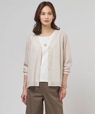 J.PRESS LADIES S 【冷房対策に】シアードライトリコット Vネック カーディガン