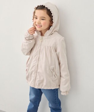 ANY KIDS 【フード取り外し/洗濯機可能】撥水加工リバーシブルゾン ミルクティー