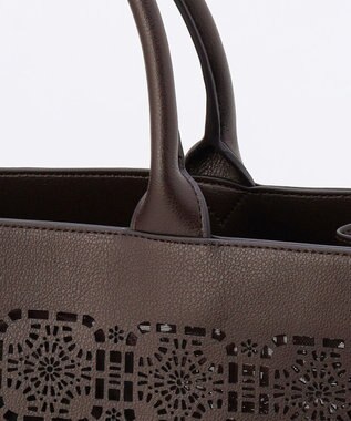 自由区 パンチングレース トート ダークブラウン