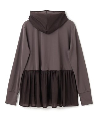 UNFILO 【ZIP!放映】 ラッシュガード ペプラムフーディ チャコール