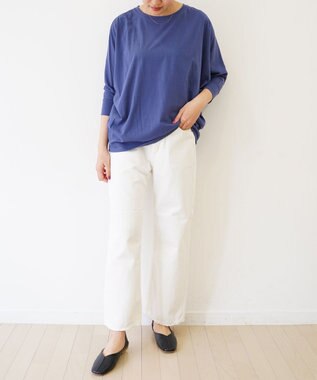 TOQUE 〈大草直子さんアドバイザー〉 【天然素材】タンギスコットン天竺ドルマンTシャツ ネイビー