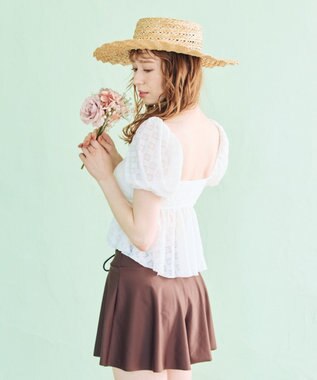 San-ai Resort（三愛水着楽園） 【SALE】３点セット水着　9M【San-ai Resort（サンアイリゾート）】 ホワイト×ブラウン