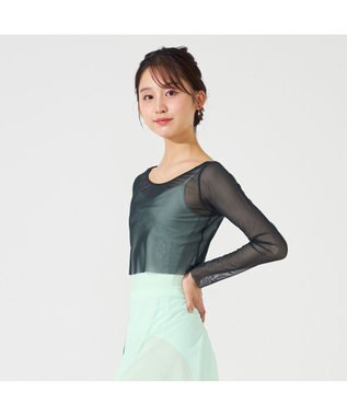 Chacott チュールショートトップ ボトルグリーン