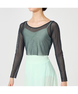 Chacott チュールショートトップ ボトルグリーン