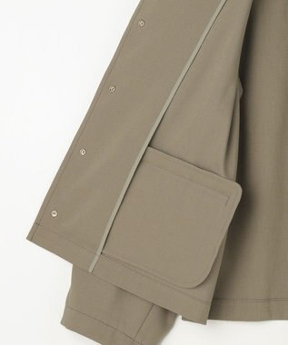 自由区 【カタログ掲載・セットアップ対応】リネンストレッチノーカラー ジャケット カーキ