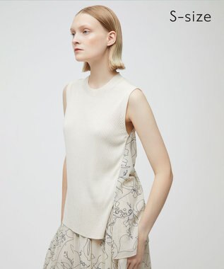 BEIGE， 【S-size】GINGKO / ドッキングニット Ecru