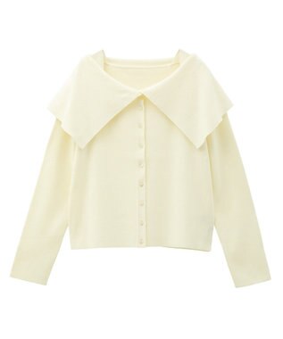 YECCA VECCA 2wayオフショルカラーカーディガン Off White