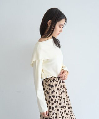 YECCA VECCA 2wayオフショルカラーカーディガン Off White