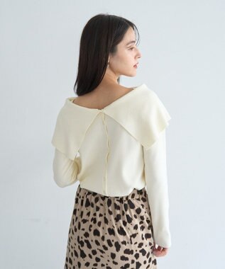 YECCA VECCA 2wayオフショルカラーカーディガン Off White