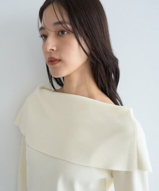 YECCA VECCA 2wayオフショルカラーカーディガン Off White