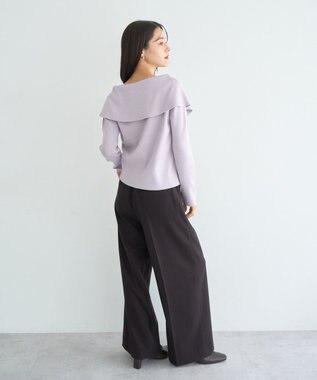YECCA VECCA 2wayオフショルカラーカーディガン Lavender
