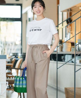 Tiaclasse 【おのののかさん着用】冷凛(ひやりん)カノコカットソーピンタックパンツ ベージュ