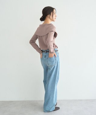 YECCA VECCA 2wayオフショルカラーカーディガン Beige