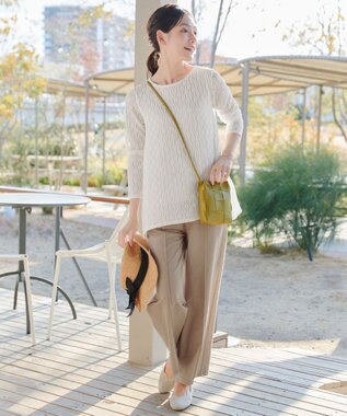 Tiaclasse 【おのののかさん着用】冷凛(ひやりん)カノコカットソーピンタックパンツ ベージュ