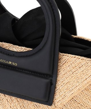 23区 VIOLAd'ORO アバカメッシュ レザーハンドル バケツバッグ ベージュ系