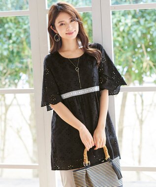 洗える 大人可愛いパンチングレースチュニック Tiaclasse ファッション通販 公式通販 オンワード クローゼット