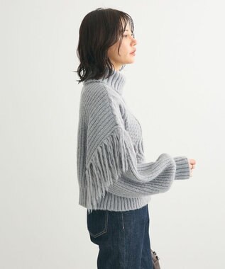 Green Parks ・ｓｗｉｎｇ　ｂｙ　フリンジタートルニット Gray