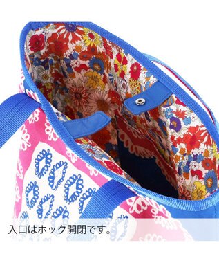 tsumori chisato CARRY ダイヤモンドフラワー トートバッグ リバーシブル 花柄 ブルー