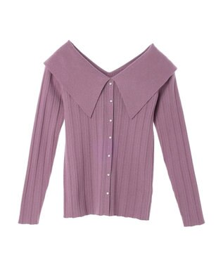 earth music&ecology ２ｗａｙビッグカラーニットプルオーバー Pink