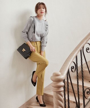 ANY SIS 【保温性あり/洗える】サーモ 2WAYストレッチ テーパード パンツ 【WEB限定】マスタード