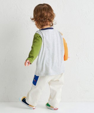 MIKI HOUSE HOT BISCUITS 【80-120cm】GOOD LIFE 長袖Tシャツ グレー