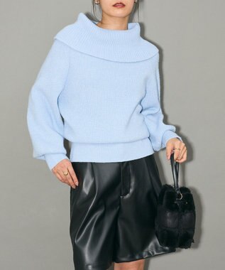 Green Parks オフショルダーニット Blue