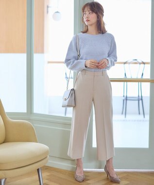 ANY SIS L 【洗える】ソフトタッチ求心 ニット ライトブルー