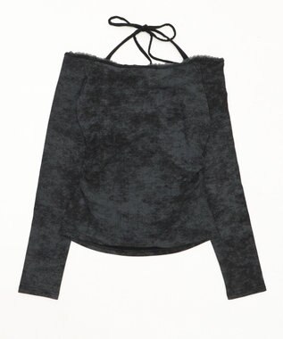 WEGO グラフィックオフショルレーストップ ブラック