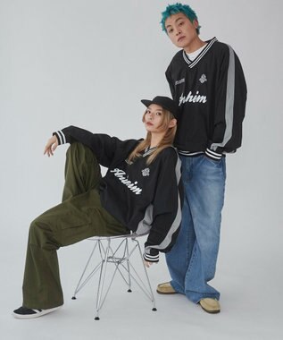 WEGO 【ユニセックス着用ITEM】ナイロングラフィックプルオーバー ブラック