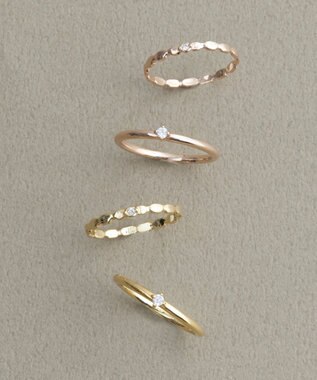 Phoebe 【金属アレルギー対応】2setグレイングリッターリング シャンパンゴールド シャンパンゴールド