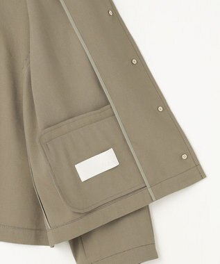 自由区 【カタログ掲載・セットアップ対応】リネンストレッチノーカラー ジャケット カーキ