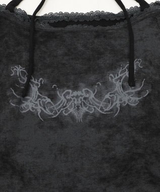 WEGO グラフィックオフショルレーストップ ブラック