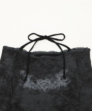 WEGO グラフィックオフショルレーストップ ブラック