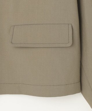 自由区 【カタログ掲載・セットアップ対応】リネンストレッチノーカラー ジャケット カーキ