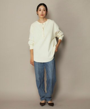 OP／FILA 【ocean pacific】らくティブ/ヘンリーネックワッフルロンT ホワイト