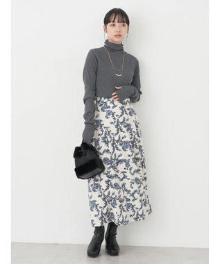 earth music&ecology ＴＲウールブレンドタートルネックプルオーバー Dark Gray