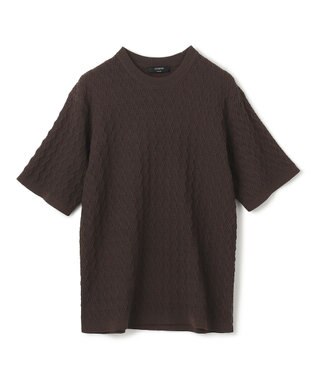 JOSEPH HOMME 【洗える】ドライコットンリンクス　半袖クルーネックニット ダークブラウン系