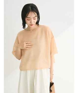 Green Parks シアーきらきらニットプルオーバー Orange