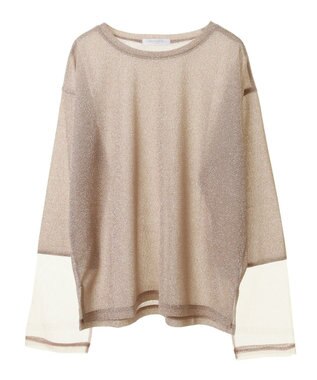 Green Parks 袖チュールドッキングラメプルオーバー Pink