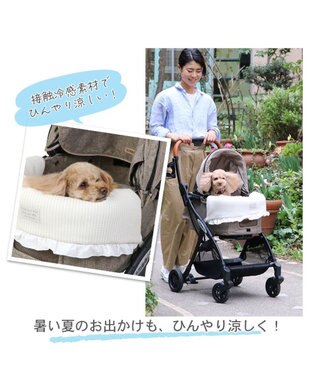 PET PARADISE ペットカート クールクッション  《水玉ベージュ /ネイビー 》 ベージュ