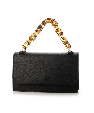 UNBILLION kakatoo プラチェーンハンドルスクエアショルダー ブラック