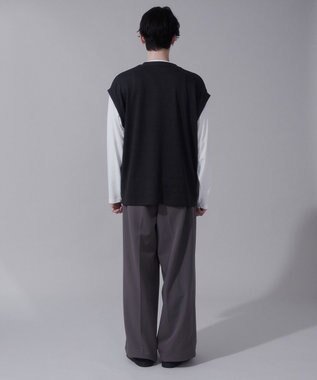 WEGO フェイクレイヤードベストT（LS） ブラック中濃色