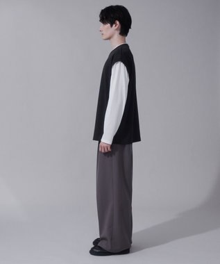 WEGO フェイクレイヤードベストT（LS） ブラック中濃色