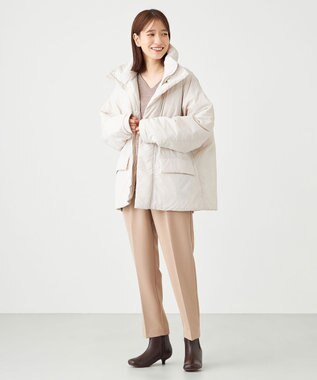 SHARE PARK LADIES 【洗える】ダブルクロスストレッチパンツ ベージュ