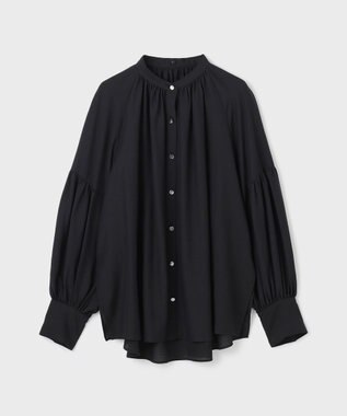 GRACE CONTINENTAL タイ付ギャザーシャツ ブラック