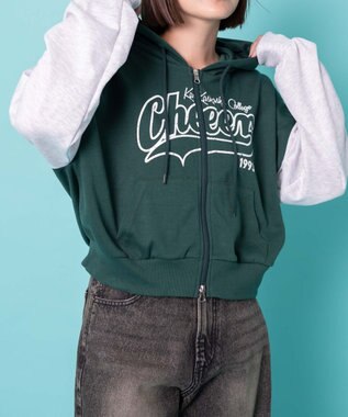 WEGO チアロゴWジップパーカー グリーン