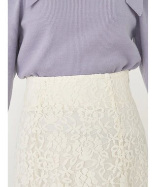 earth music&ecology モールレーススカート Ivory