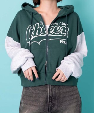 WEGO チアロゴWジップパーカー グリーン